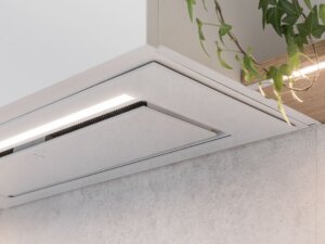 Biały okap podszafkowy z oświetleniem LED.