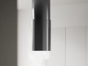 Okap wyspowy gun-metal marki Ciarko Design.