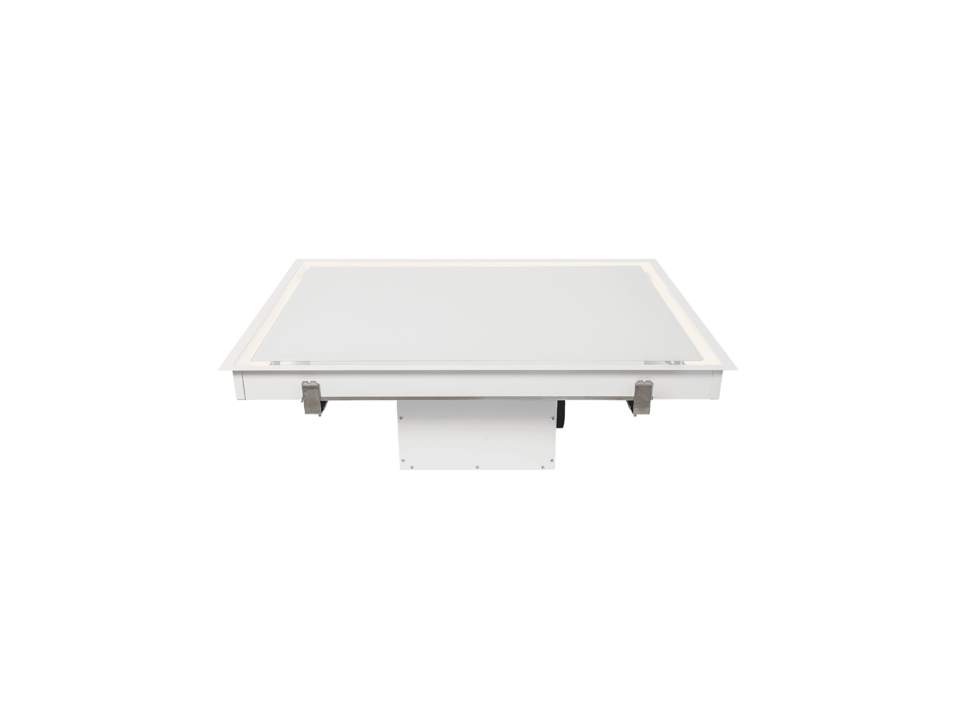 Biały okap sufitowy Ciarko Design.