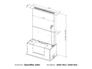 Rysunek techniczny okapu kuchennego Space Max Joker