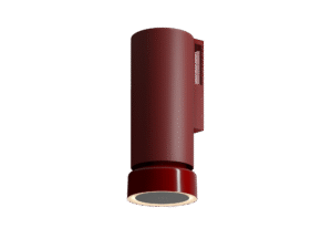 Burgundowy okap kuchenny marki Ciarko Design.