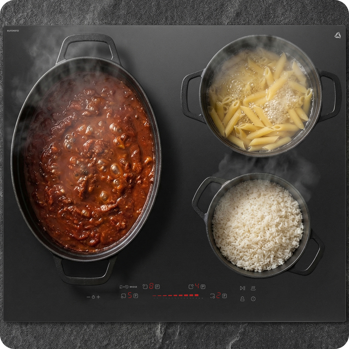 Four cooking zones